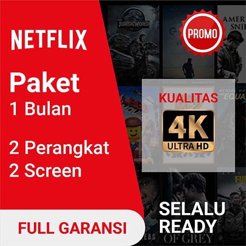 Netflix Netflix Premium UHD 4K - Netflix Shared (Max 2 Device) 30 Hari, (Full Garansi)